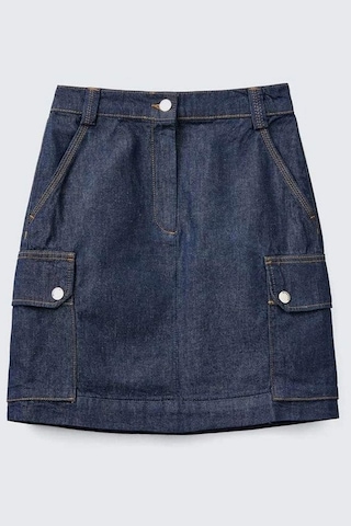 United Colors of Benetton Bn Cepli Denim Mini Etek Çok Renkli