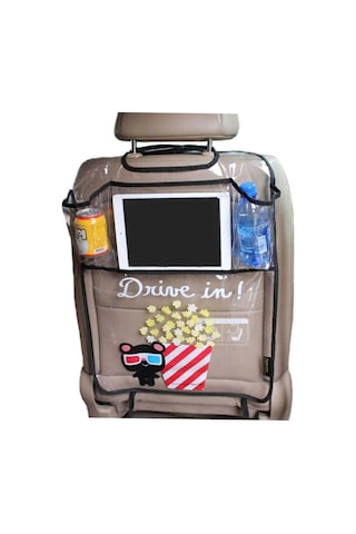 Şeffaf Cepli Araba Koltuk Organizer Araç Koltuk Arkası Koruyucu Tablet Tutucu Oto Düzenleyici 1adet