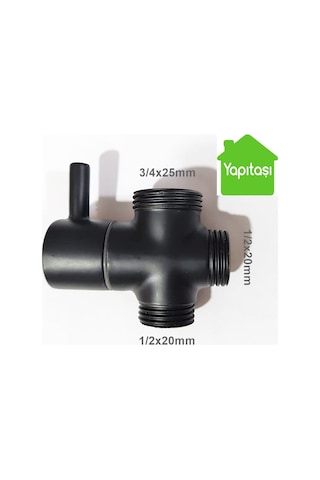 Yapıtaşı Yt143 Kartepe Siyah Robot Duş Yönlendirici 3/4 x 1/2 x 1/2 Siyah