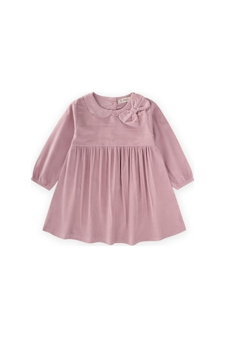 Kadife Elbise 1-8 Yaş Pudra Pembe Pudra Pembe