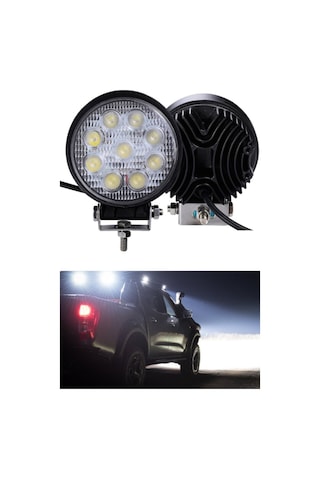 9 Led Yuvarlak Çalışma Lambası Off Road Traktör Tekne