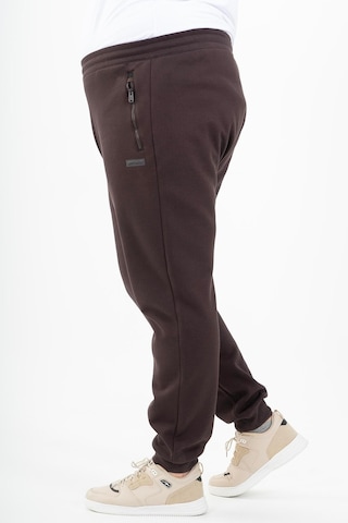 Maraton Sportswear Büyük Beden Erkek Ribana Paça Basic Kahverengi Eşofman Altı 22343-Kahverengi