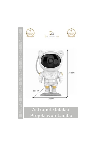 Projeksiyon Uzay Kumandalı Yıldız Gökyüzü Gece Lambası Modern Astronot Galaksi Projeksiyon Lamba Çok Renkli