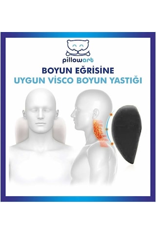 Pillowart Araç Içi Visco Boyun Destek Yastığı Siyah