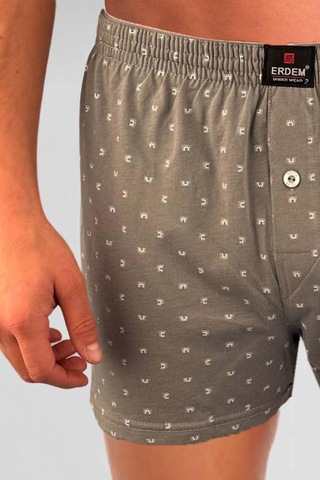 Erdem Gri Baskılı Desenli Penye Boxer 1400yınk Gri
