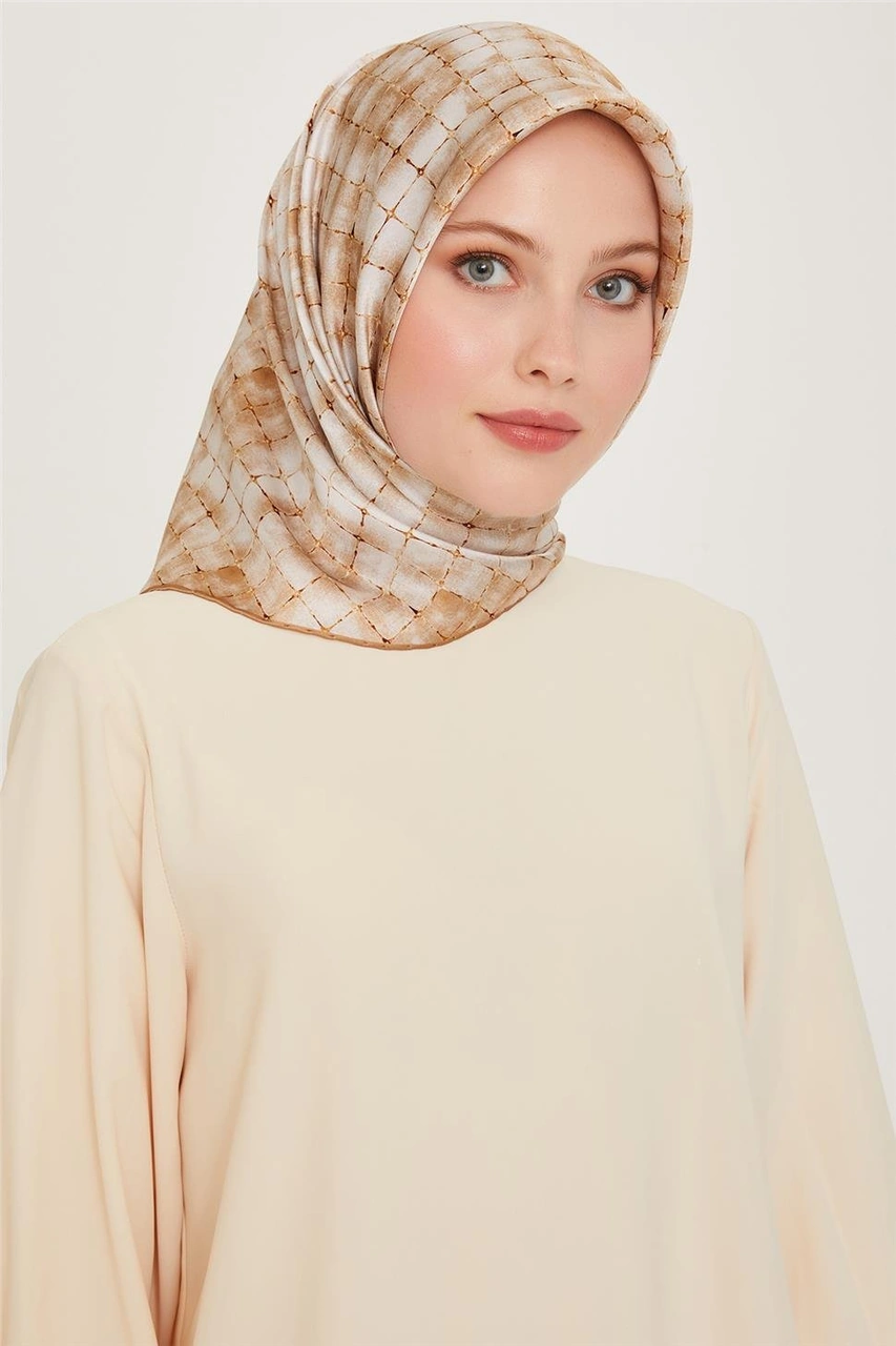 Armine Soyut Desenli Twill Saf İpek Eşarp 9259d 01 86 Çok Renkli