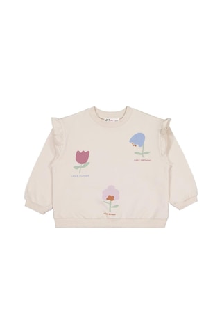 Civil Girls Lale Baskılı 2-5 Yaş Sweatshirt Taş