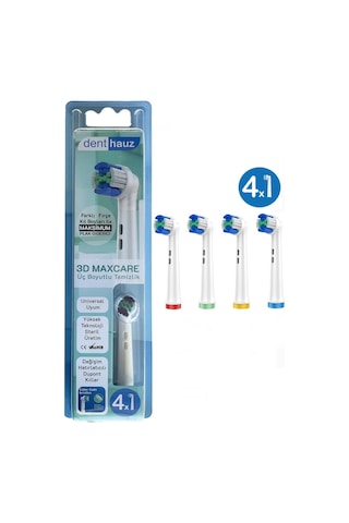 3d Maxcare - 3 Boyutlu Temiizlik Oral B Şarjlı Diş Fırçası Yedek Başlığı - 4 Adet Yedek Başlık