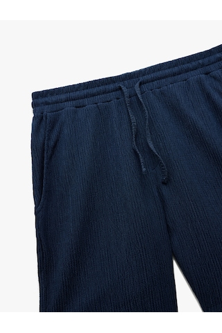 Koton Dokulu Oversize Bermuda Beli Bağcıklı Spor Şort Lacivert 5sam40058nk Lacivert