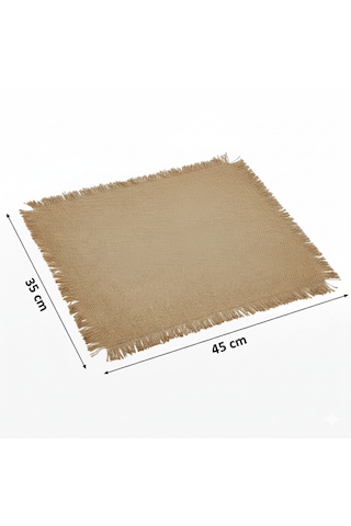 Dyris Premium Doğal Jüt Amerikan Servis 35x45 Cm 6 Lı Set Modern & Rustik Masa Dekoru Acı Kahverengi
