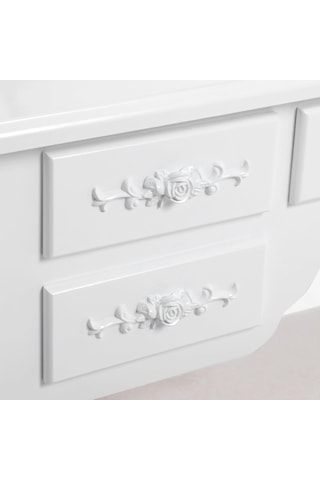 Songmıcs 3 Aynalı Ve Tabureli Tuvalet Masası, 7 Çekmece, Eğim Koruması, Lüks, 145 X 90 X 40 Cm, Beya Sku: Smg8690010216533 Açık Ceviz