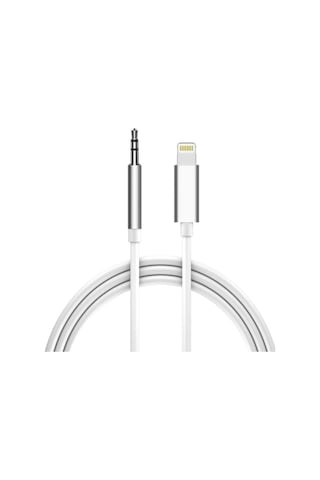 Bs Lightning To 3.5mm Aux Ses Kablosu 1 Metre Dönüştürücü Çevirici - Beyaz