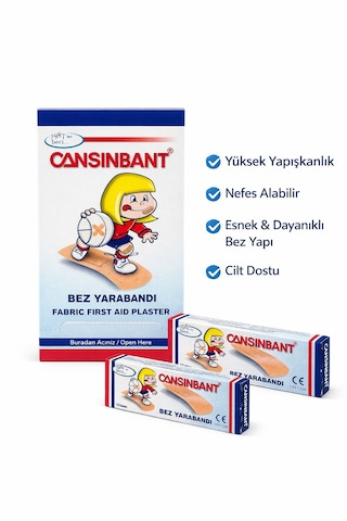 Cansın Bez Yara Bandı 10 Lu Paket Toplam 100 Adet - Model 898508174669