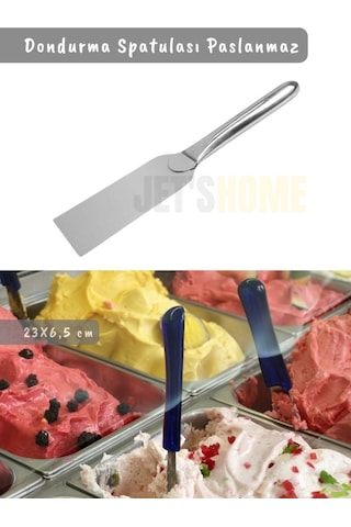 Dondurma Spatulası Paslanmaz Çelik Spatula Dondurma Kazıyıcı No: 1 23x6,5 Cm Metalik Gri