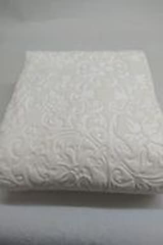 Merinos Elegans Çift Kişilik Battaniye Çiçek Desen Battaniye Ekru