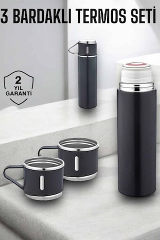 Northcity 3'lü Paslanmaz Çelik Termos Seti - 8 Saat Isı Koruma, 500ml, Vakumlu