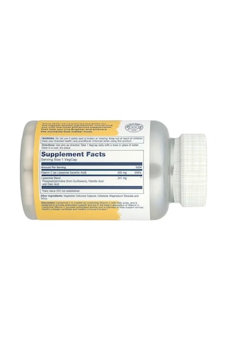 Solaray Enhanced Absorption Liposomal Vitamin C Phosphatidylcholine Sunflowers 100 Vegcaps