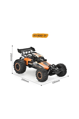 9010-3e 1:10 Kumandalı 40 Cm Dev Off-road Araba Şarjlı, 2.4ghz, Yüksek Hızlı Rc Arazi Canavarı - Turuncu