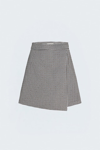 Sateen Kazayağı Şort Etek - Kahve-137912