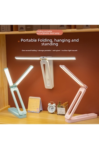Yunboo Beyaz Çift Işık Göz Korumalı Çalışma Lambası - Üniversite Yatak Odası Ofis Masaüstü İçin Çok Amaçlı Klipsli Taşınabilir Sadece Şarjlı Kullanim Diğer
