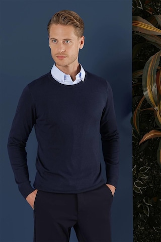 Efor Tr 858 Slim Fit Lacivert Klasik Triko Lacivert