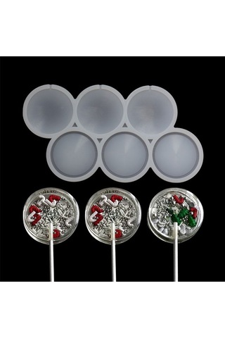 Soulader Sevimli Çiçek Desenli Yuvarlak Lolipop Kalıbı, Silikon Jöle Ve Çikolata Kalıbı, Pasta Süsleme Ve Dekorasyon Aksesuarları, Fırın Ve Mutfak Ürünleri, Epoksi Reçine Şeker Kalıbı Çok Renkli