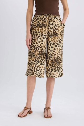DeFacto Yüksek Esnek Belli Leopar Viskon Kapri I6823AZ25SMBK81 Siyah