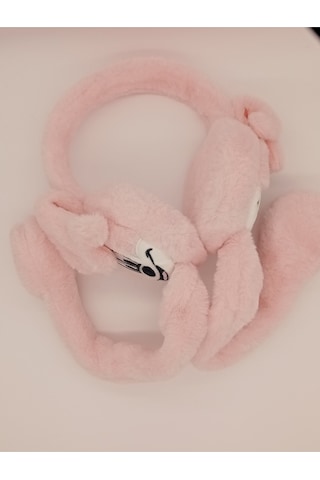 Kervan Pazarı Çocuk Peluş Figürlü Oynar Kulaklı Sesli Kışlık Kulaklık Pembe
