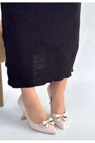 Coby Bej Rugan Topuklu Ayakkabı Bej