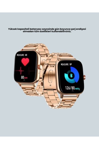 41 Mm Kavisli Kasa Akıllı Saat Ios Ve Android Uyumlu Standart
