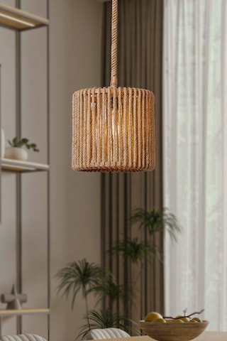 Jüt Serisi Frezya Çift Halatlı Sarkıt Avize Ahşap