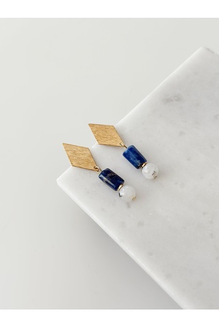 Sapphire Moon Doğaltaş Küpe Çok Renkli