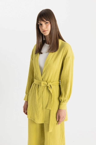 Defacto Relax Fit V Yaka Müslin Kimono C9694AX24SMGN741 Yeşil