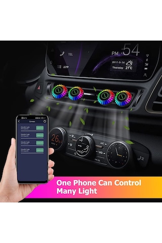 Araç İçi Rgb Sese Duyarlı Led Işıklı Ekolayzer Ve Koku Cihazı Yuvarlak Model 1 Adet