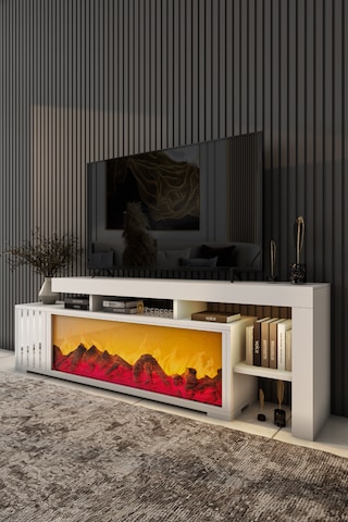 Dekoratif Yapay Şömine Ve Tv Ünitesi 160 Cm X 52 Cm ,kumandalı, B