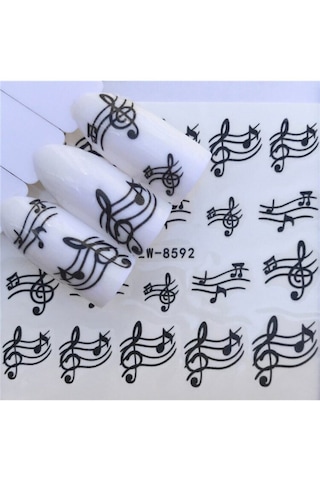 Müzik Nota Sol Anahtarı Tırnak Süsleme Dövmesi Vinil Sticker Çoklu Dövme Etiket 6x5.5cm