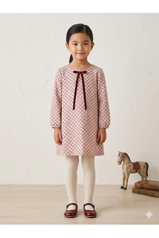 Cresh Kids Kız Çocuk Elbise Pudra & Bordo