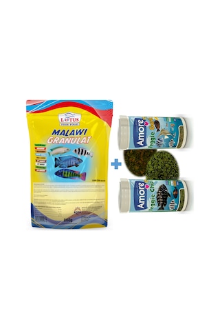 Malawi Granulat Ciklet Protein 860 g Balık Yemi + 30 Gr + 30 Gr