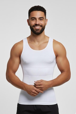 Fit Women Erkek Atlet Korse Bel Göğüs Göbek Korse 6050 Beyaz