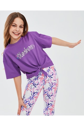 Skechers Graphic Tee G Short Sleeve Büyük Kız Çocuk Fuşya Tshirt Sk241045-612