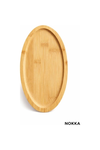 Bambu Oval Sunum Tabağı, Servis Tepsisi, Ahşap Tepsi 14x25 Cm Renksiz