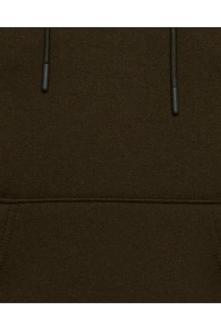 Süvari Kapüşonlu Yaka Regular Kalıp Düz Koyu Yeşil Sweatshirt Koyu Yeşil