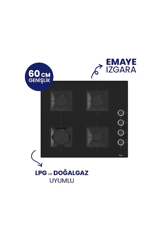 Ferre SS205+D063-SA 2'li Ankastre Set Siyah