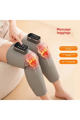 Fochsia Gray Kablosuz Usb Şarjlı Bacak Masaj Aleti 3 Isıtma Modlu Hava Basınçlı Kneading Büyük Küçük Bacaklar İçin Altın