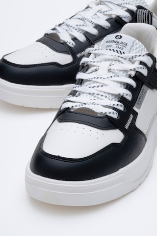 Hammer Jack Erkek Kalın Taban Bağcıklı Sneaker Gerçek Deri Hj 25205m Beyaz/siyah