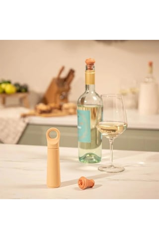 Vacu Vin 7811606 Şarap Vakum Seti 1 Pompa 1 Şarap Tıpası Somon Pembe