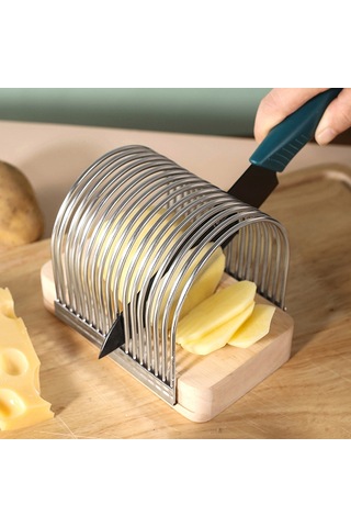 Neevoyu Ahşap Ve Paslanmaz Çelik Ekmek Dilimleyici, Evde Tam Dik Dilimler, Kırıntı Toplayıcı Tabak, Mutfak Ve Fırın Aracı Ahşap