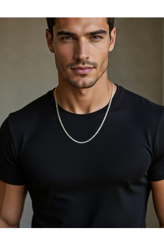 Gümüş Renk Çelik Küp Zincir Kolye - Unisex Box Chain Model 2026 Trend