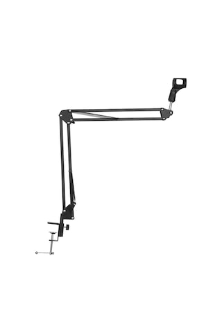 Maiyame Siyah Metal Mikrofon Standı, Tutucu Ve Montaj Kelepçesi Seti, 340g Ağırlık, 40x11.5x4.5cm Paket Boyutu