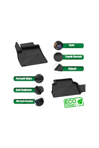 Ford Courier 2024+ Uyumlu Sahler Araca Özel 4.5d Havuzlu Oto Paspas - Courier